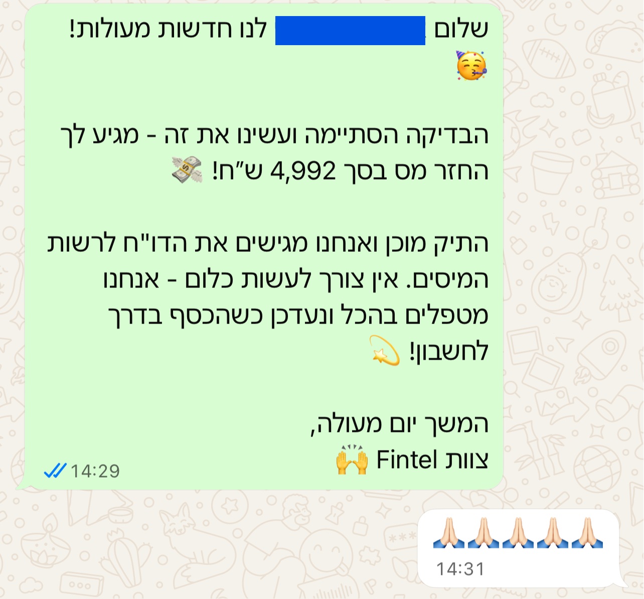 הוכחת החזר מס 13